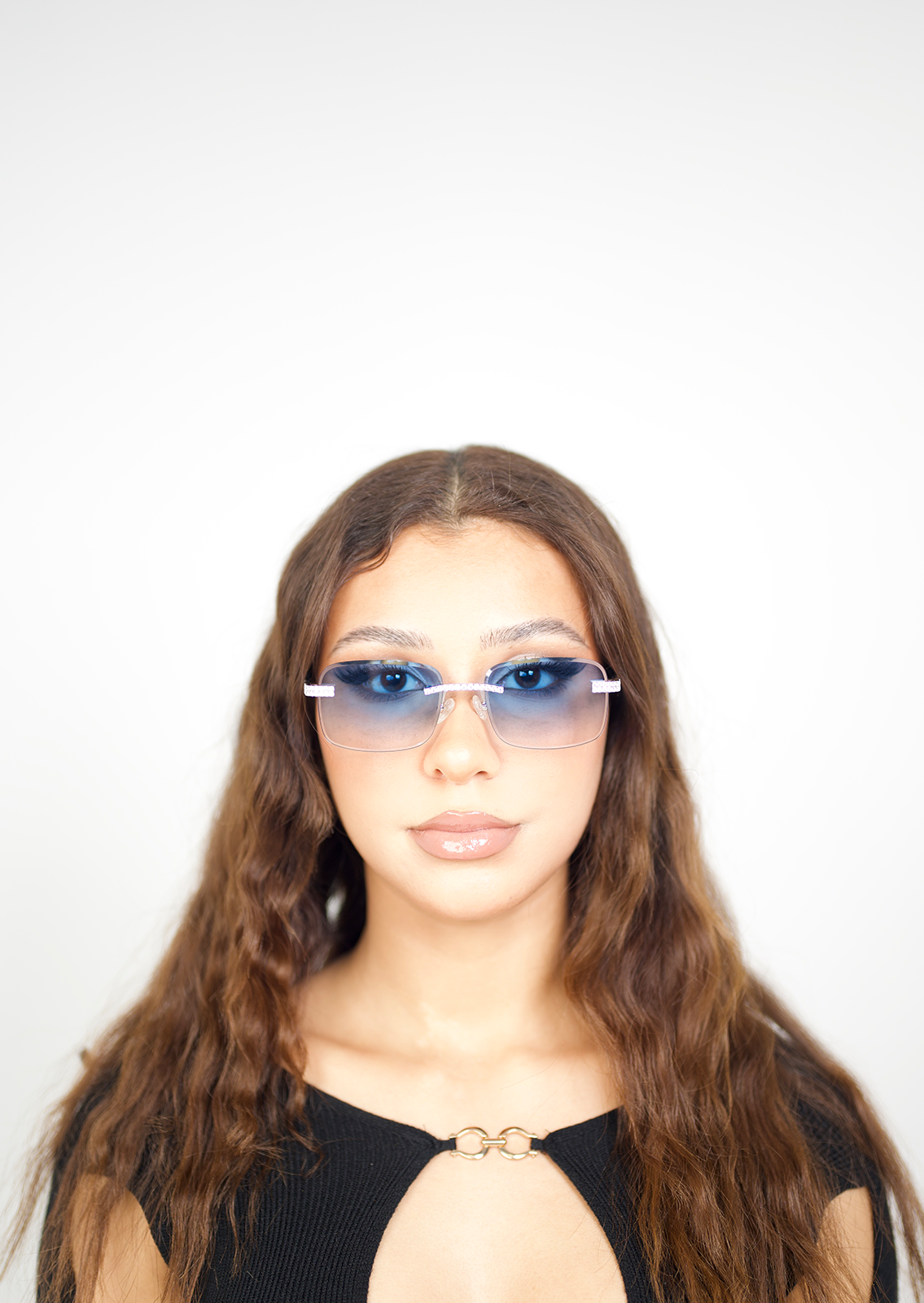 pd- Blue Glasses with Diamonds
