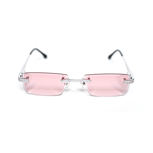 pd- Grapefruit Pink Glasses with Diamonds