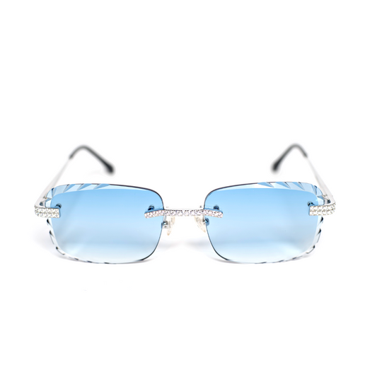 pd- Blue Glasses with Diamonds Cut